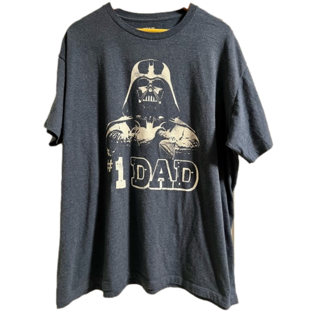 Men’s XXL Gray Darth Vader #1 Dad Short Sleeve Tshirt